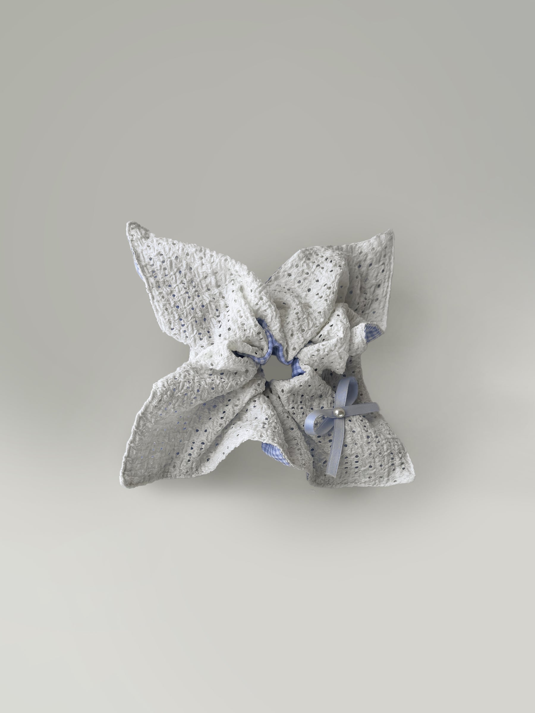 FrenchGinghamBowScrunchie1