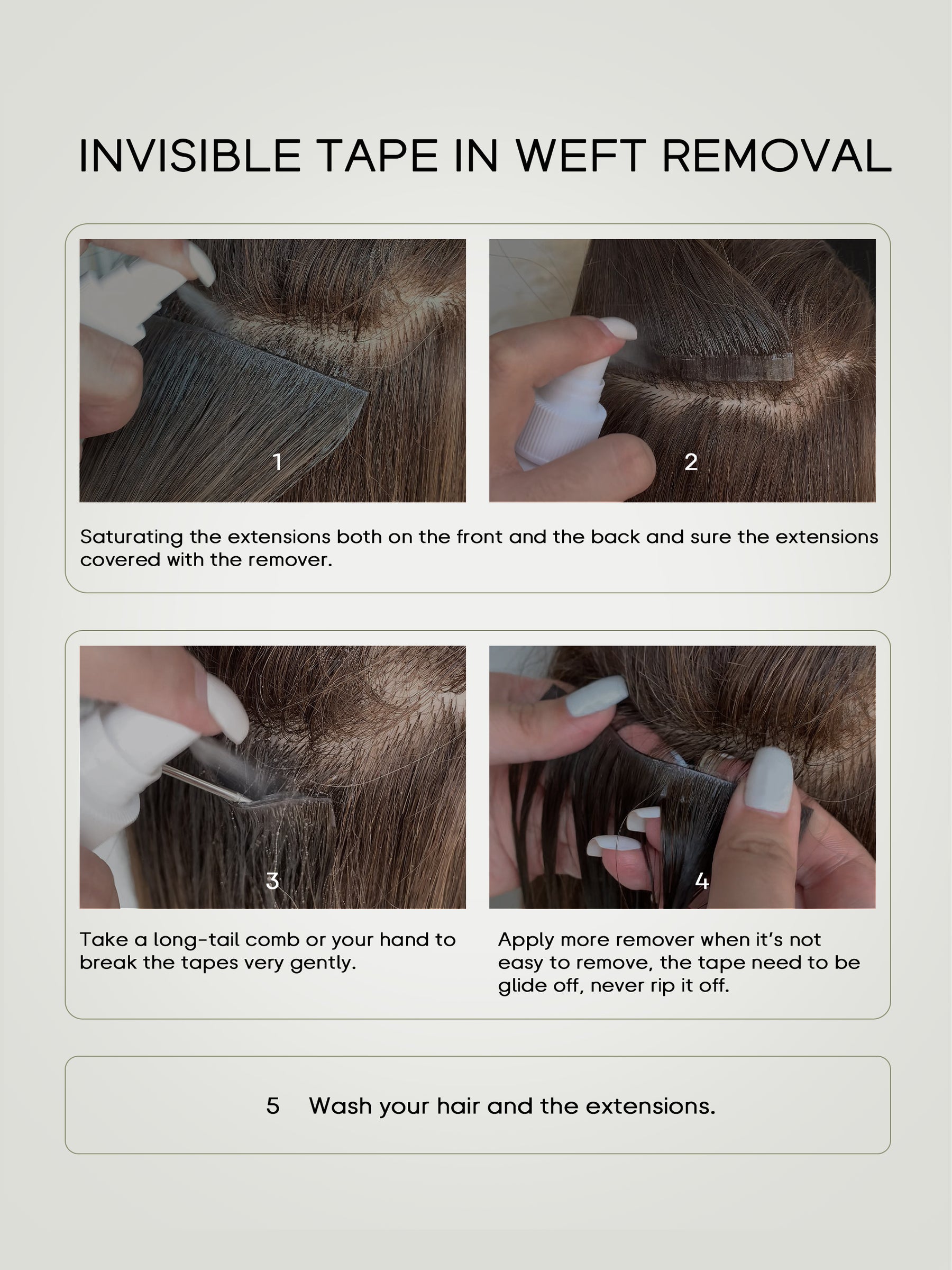 invisible tape in weft