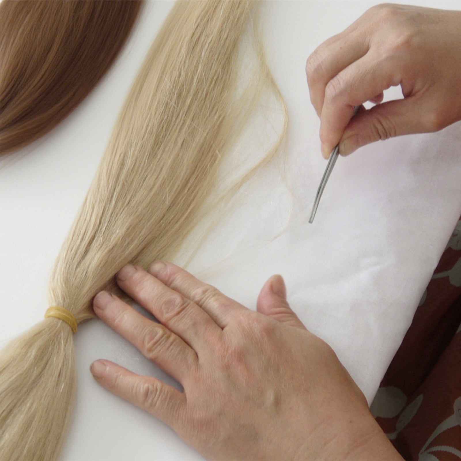 Each strand of hair is meticulously processed.