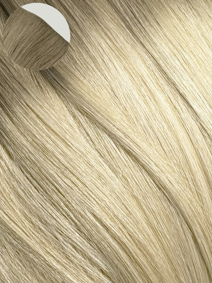 Rooted Blonde Human Hair Invisible Front/ Clip on Extension 18” NWOT Rooted Blonde Human Hair Invisible Front/ Clip on Extension  main image 2