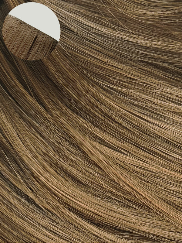 Caramel Melt Balayage Invisible Tape In Weft-100% Virgin Hair