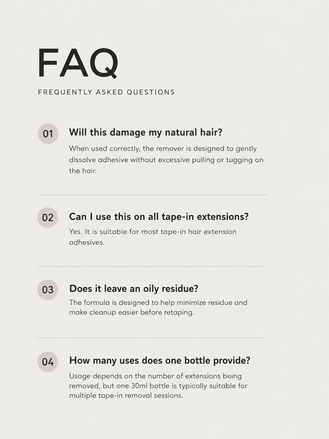 Adhesive Remover for Tape in hair extensions