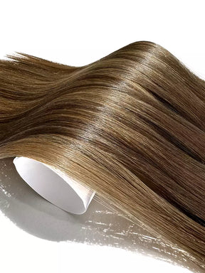 Chestnut Brown Balayage Invisible Tape In Weft-100% Virgin Hair