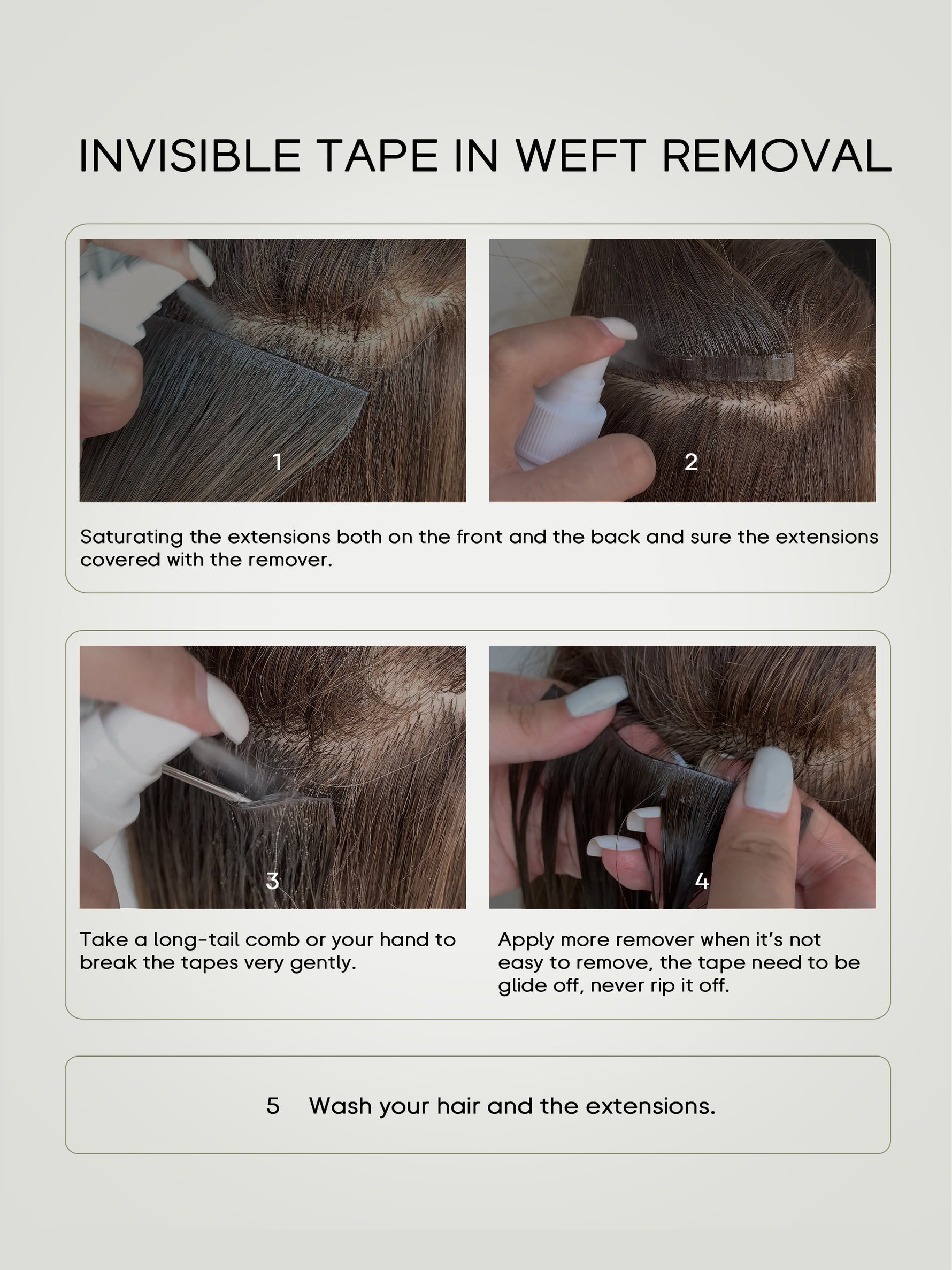 invisible tape in weft