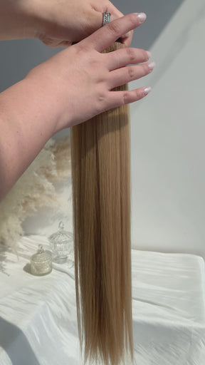 Rooted Beige Blonde Invisible Clip-Ins 18"/45.72cm (100g)