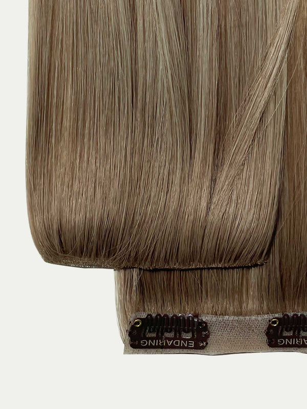 Rooted beige blonde HD Clip-In Extensions