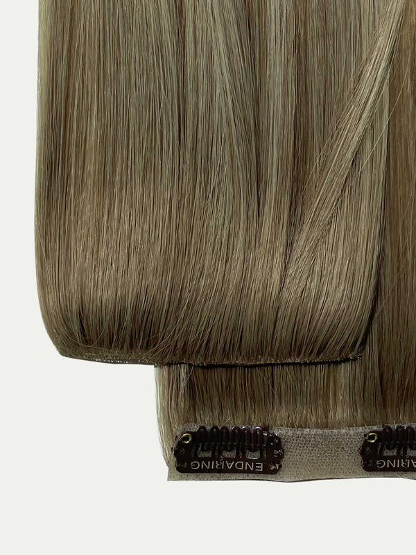 Rooted champagne blonde HD Clip-In Extensions