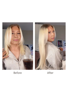 Rooted Ice Blonde Invisible Clip-Ins 18"/45.72cm (100g)