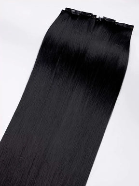 18inch jet black ultra seamless clip-in hair extensions2