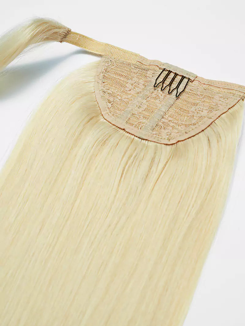 20inch beach blonde ponytail clip-in hair extensions5