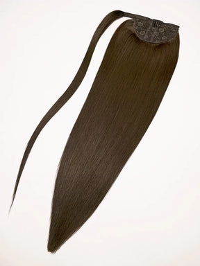 20inch dark brown ponytail clip-in hair extensions3