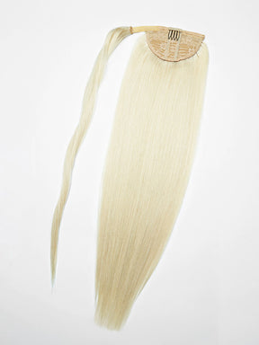 20inch ice blonde ponytail clip-in hair extensions 4