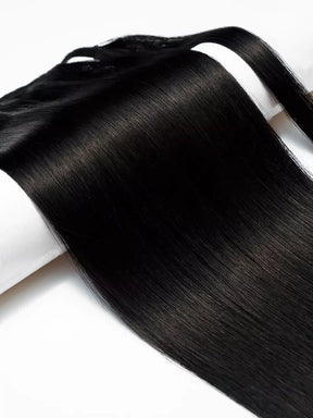20inch jet black ponytail clip-in hair extensions1