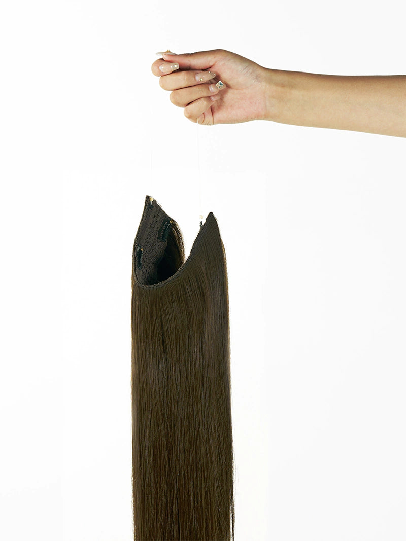20inch mocha brown halo hair extensions1