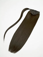 20inch mocha brown ponytail clip-in hair extensions 1