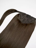 20inch mocha brown ponytail clip-in hair extensions 2