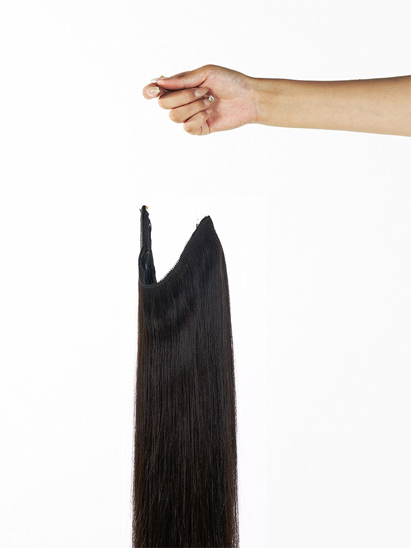 20inch off black halo hair extensions 4