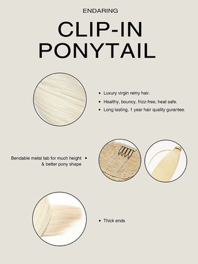 endaring clip-in ponytail details