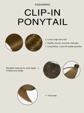 endaring clip-in ponytail details