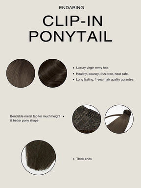 endaring clip-in ponytail datails