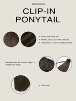 endaring clip-in ponytail details