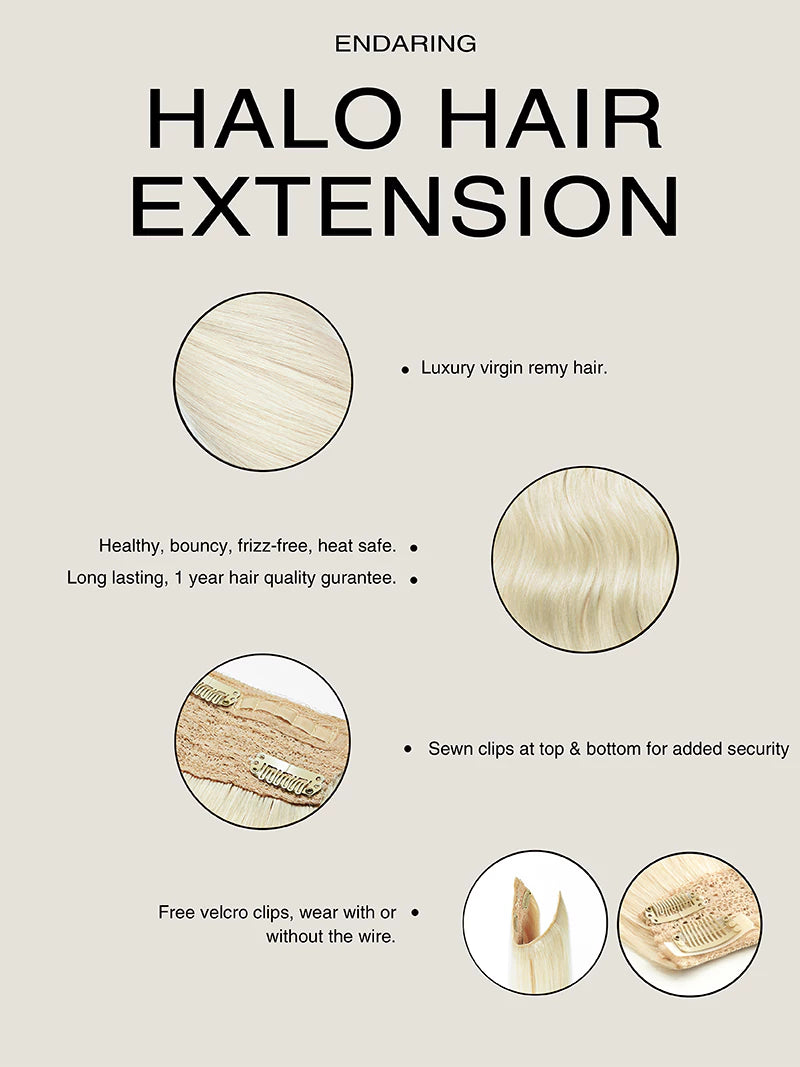 endaring halo hair extensions details