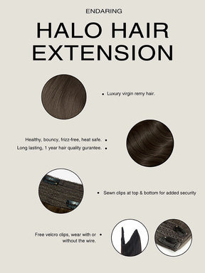endaring halo hair extensions details
